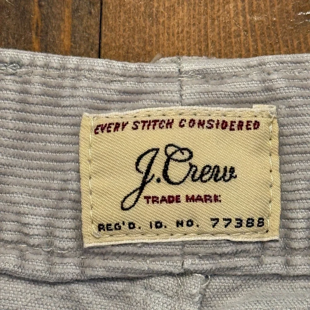 J. Crew‎ Men's Gray Corduroy Straight Leg Pants Style 770 Size 34x30